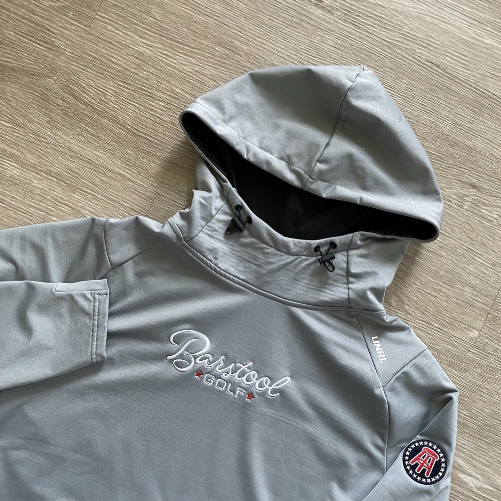 UNRL Barstool Golf Hoodie Men's XL Gray Performance Pullover Fleece Logo READ